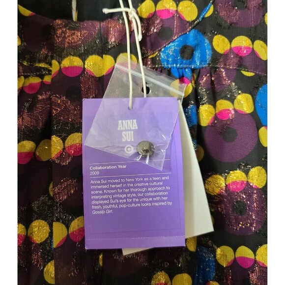 Anna Sui for Target Metallic Circles Shift Sleeveless Mini Dress XS Multi NWT - Picture 8 of 9